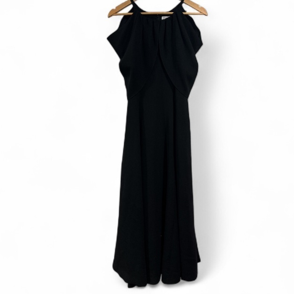 Rejina Pyo Dress black lined cold shoulder cape like NEW size 4 UK 8 US